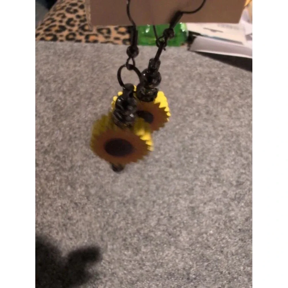 Handmade sunflower dangle
